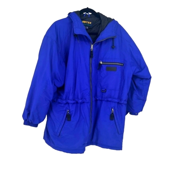 Eddie Bauer Other - Vintage Ebtek Eddie Bauer Windbreaker Jacket XL Blue Nylon Hood Packable